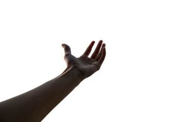 Three diverse hands holding modern smartphones with blank white screens against a stark black background for copyspace