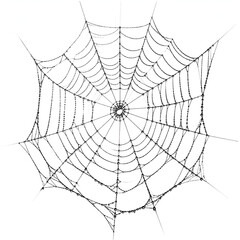 Obraz premium Detailed Illustration of a Realistic Spider Web on a White Background.