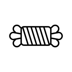 Stripped Rectangular Candy Line Icon on Transparent Background Minimalist Vector Illustration Perfect for Sweet Treat Designs and Confectionery Themed Projects