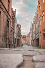 Fototapeta premium Bruges, Belgium. Brugge. View of a typical street in the town of Bruges.
