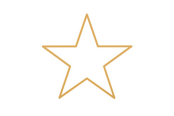 Obraz premium Yellow outline five-pointed star on transparent background