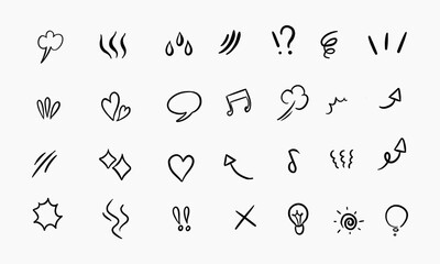 Collection Of Hand Drawn Doodle Symbols And Icons