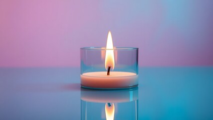 Scented Tealight Candle in Glass Holder: Elegant Decor for Tranquil Home Aromatherapy and Relaxation