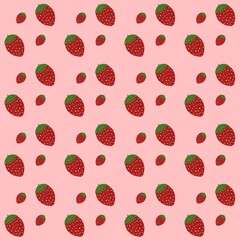 Strawberry Seamless Pattern – Cute Red Berry Repeating Design for Fabric, Packaging, and Summer Backgrounds