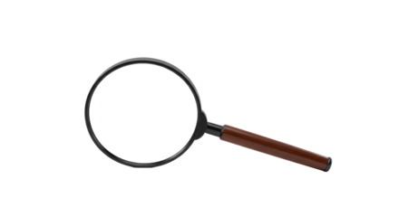 Magnifying glass isolated on transparent background
