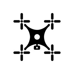 Quadcopter Symbol Showing a Drone Silhouette on a White Background