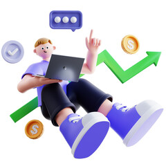 3d Illustration of Business Analysis Growth