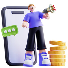 3d Illustration of Digital Marketing Campaign