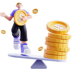 3d Illustration of Financial Balance Investment