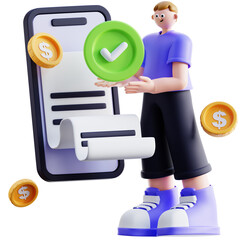3d Illustration of Financial Payment Success