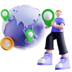 3d Illustration of Global Business Expansion