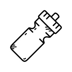 Simple Line Art Illustration of a Baby Bottle on Transparent Background