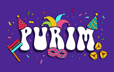 Banner for Jewish holiday Purim vector illustration