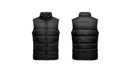 Black vest isolated on transparent background