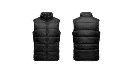 Black vest isolated on transparent background