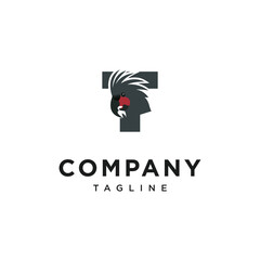 Letter T Palm Cockatoo Logo Icon Vector