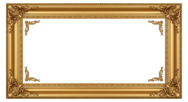 Luxurious Ornate Gold Frame With Intricate Carvings - Powered by Adobe