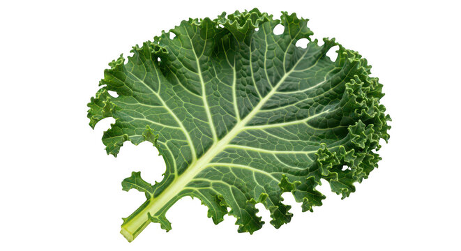 Fresh Green Curly Kale Leaf Isolated On Black Background - Powered by Adobe