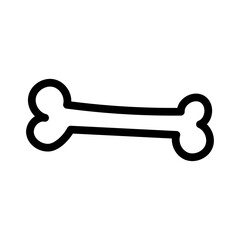 Simple Outline Drawing of a Bone Shape on a Transparent Background