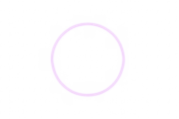 Glowing purple neon circle frame on transparent background