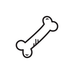 Simple Outline Of A Bone Icon With Black Lines On A Transparent Background