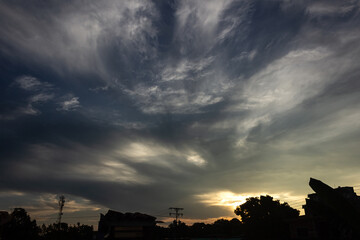  beautiful sky and clouds at sunset