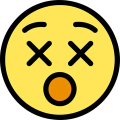 smiling face with crossed out eyes emoji