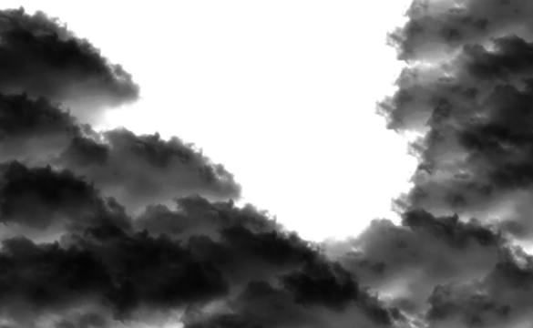 Dramatic black and grey storm clouds gathering in a monochrome sky, an abstract illustration suggesting an ominous and turbulent atmosphere