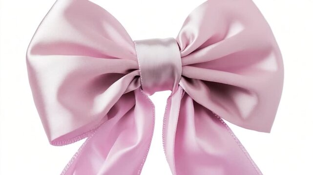 A detailed view of a bright pink bow on a plain white background, suitable for use in beauty and fashion projects