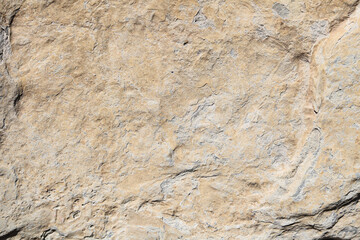 An abstract, full-frame background of a light beige stone texture, featuring a rough, weathered surface with fine cracks and natural variations.