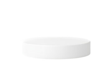 Minimalist white cylinder pedestal isolated on transparent background
