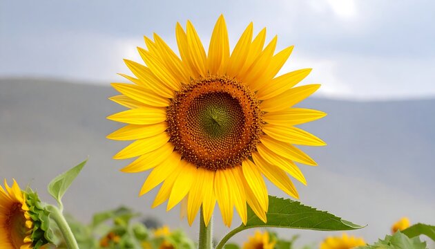 Vibrant sunflower in a field