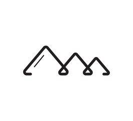 Minimalist Mountain Range Icon for Modern Outdoor Brand Design, Sustainable Adventure Logo