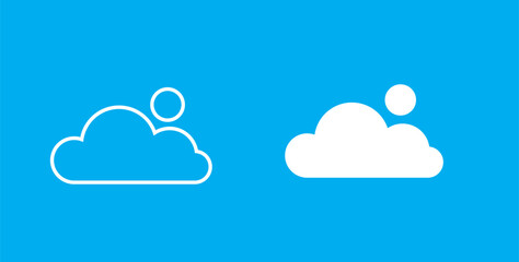 Modern cloud computing vector design for technology and weather concepts, minimal and clean style