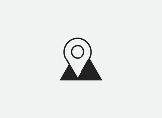 Modern location pin vector icon for business and web design, navigation symbol, minimal style, marketing materials
