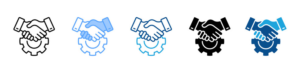 Collaboration icon sheet multiple style collection