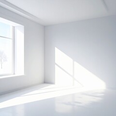 Fototapeta premium Cool Winter Light Across Minimal Interior Corner