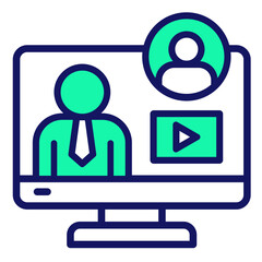 Online Interview  Icon Element For Design