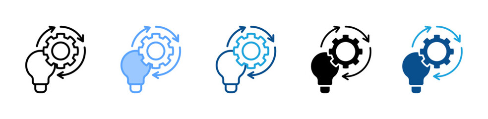 Idea Execution icon sheet multiple style collection