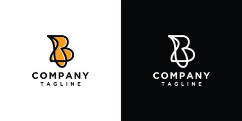 Letter b monogram vector logo design. Vector letter logo.