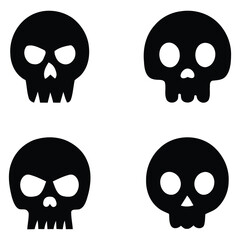 skull silhouettes on a white background. skull and crossbones