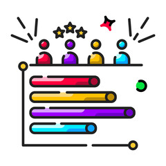 set of colorful web elements