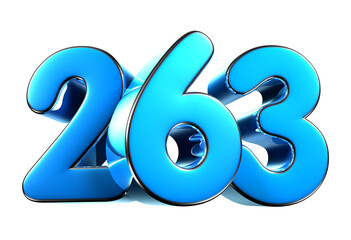 Blue number 263 3d illustration. Advertising signs. Product design. Product sales