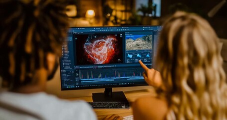 Remote Research Team Sharing Data Charts on Screen - Powered by Adobe