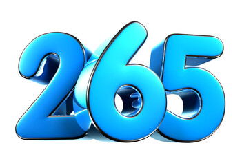 Blue number 265 3d illustration. Advertising signs. Product design. Product sales