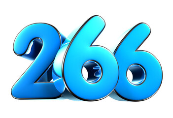 Blue number 266 3d illustration. Advertising signs. Product design. Product sales