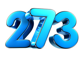 Blue number 273 3d illustration. Advertising signs. Product design. Product sales