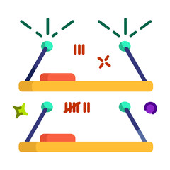 Two creative abstract illustrations with colorful geometric shapes sparks and lines on a transparent background perfect for graphic design