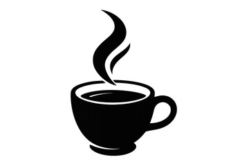 Obraz premium Coffee cup hot drink steam cafe silhouette