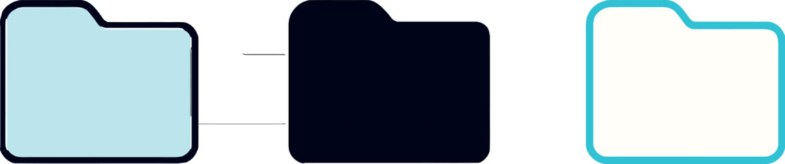 Fototapeta premium Three folders graphic illustration representing data transfer file organization information architecture concept